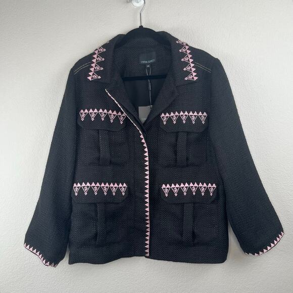 Cynthia Rowley Anthropologie Black Oversized Damen Utility Jacket XS/Large NWT - Picture 14 of 15